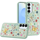Samsung s25/s24 5G Butterfly Ornaments Diamond Bling Glitter Hybrid Case - Teal