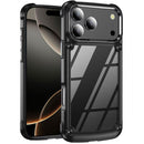 iPhone 17 Pro Ultimate CaseX Transparent Hybrid Case with Metal Buttons And Camera Edges - Black