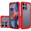 Motorola Moto G 5G 2025 Ultimate CaseX Transparent Hybrid Case with Metal Buttons And Camera Edges - Red