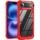 iPhone 17 Air Ultimate CaseX Transparent Hybrid Case with Metal Buttons And Camera Edges - Red