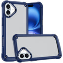 iPhone 17 Ultimate CaseX Transparent Hybrid Case with Metal Buttons And Camera Edges - Blue