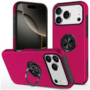 iPhone 17 Pro Max CHIEF Oil Painted Magnetic Ring Stand Hybrid Case Cover - Hot Pink