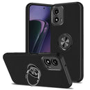 Motorola Moto G Stylus 5G 2024 CHIEF Oil Painted Magnetic Ring Stand Hybrid Case Cover - Black