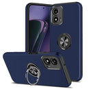 Motorola Moto G Stylus 5G 2024 CHIEF Oil Painted Magnetic Ring Stand Hybrid Case Cover - Dark Blue