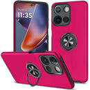 For Moto G 5G 2025/2026 - G Play 2026 - CHIEF Oil Painted Magnetic Ring Stand Hybrid Case Cover - Hot Pink