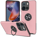 For Moto G 5G 2025/2026 - G Play 2026 - CHIEF Oil Painted Magnetic Ring Stand Hybrid Case Cover - Rose Gold