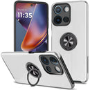 For Moto G 5G 2025/2026 - G Play 2026 - CHIEF Oil Painted Magnetic Ring Stand Hybrid Case Cover - Silver