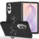 For Samsung Z Fold 8 CHIEF Oil Painted Magnetic Ring Stand Hybrid Case Cover - Black