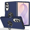 For Samsung Z Fold 8 CHIEF Oil Painted Magnetic Ring Stand Hybrid Case Cover - Dark Blue