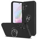For Samsung Galaxy A36 / A56 CHIEF Oil Painted Magnetic Ring Stand Hybrid Case Cover - Black