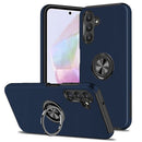 For Samsung Galaxy A36 / A56 CHIEF Oil Painted Magnetic Ring Stand Hybrid Case Cover - Dark Blue