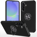 For Samsung Galaxy A37 CHIEF Oil Painted Magnetic Ring Stand Hybrid Case Cover - Black