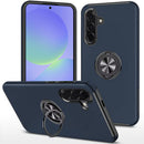 For Samsung Galaxy A37 CHIEF Oil Painted Magnetic Ring Stand Hybrid Case Cover - Dark Blue