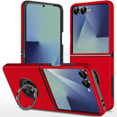 For Samsung Z Flip 8 CHIEF Oil Painted Magnetic Ring Stand Hybrid Case Cover - Red