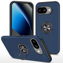 For Google Pixel 10a CHIEF Oil Painted Magnetic Ring Stand Hybrid Case Cover - Dark Blue