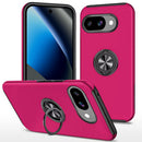 For Google Pixel 10a CHIEF Oil Painted Magnetic Ring Stand Hybrid Case Cover - Hot Pink