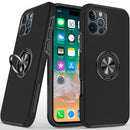 For iPhone 16 Pro Max 6.9 inch CHIEF Oil Painted Magnetic Ring Stand Hybrid Case Cover - Black