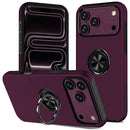 For Apple iPhone 18 Pro Max CHIEF Oil Painted Magnetic Ring Stand Hybrid Case Cover - Dark Cherry