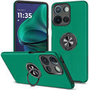 Moto G Stylus 5G 2025 CHIEF Oil Painted Magnetic Ring Stand Hybrid Case Cover - Dark Green