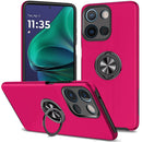 Moto G Stylus 5G 2025 CHIEF Oil Painted Magnetic Ring Stand Hybrid Case Cover - Hot Pink