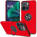 Moto G Stylus 5G 2025 CHIEF Oil Painted Magnetic Ring Stand Hybrid Case Cover - Red