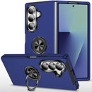 For Samsung Z Fold 8 Ultra CHIEF Oil Painted Magnetic Ring Stand Hybrid Case Cover - Dark Blue