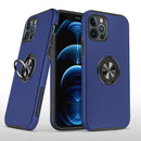For iPhone 13 Pro Max CHIEF Oil Painted Magnetic Ring Stand Hybrid Case Cover - Dark Blue