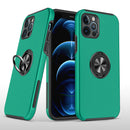 Apple iPhone 11 (XI6.1) CHIEF Oil Painted Magnetic Ring Stand Hybrid Case Cover - Dark Green