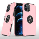 For iPhone 13/14 CHIEF Oil Painted Magnetic Ring Stand Hybrid Case Cover - Pink