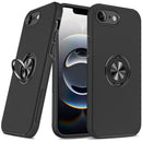 For iPhone 17E / 16E / SE4 CHIEF Oil Painted Magnetic Ring Stand Hybrid Case Cover - Black