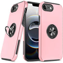 For iPhone 17E / 16E / SE4 CHIEF Oil Painted Magnetic Ring Stand Hybrid Case Cover - Pink