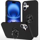 iPhone 17 CHIEF Oil Painted Magnetic Ring Stand Hybrid Case Cover - Black