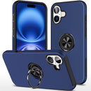 iPhone 17 CHIEF Oil Painted Magnetic Ring Stand Hybrid Case Cover - Dark Blue