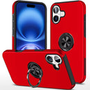 iPhone 17 CHIEF Oil Painted Magnetic Ring Stand Hybrid Case Cover - Red