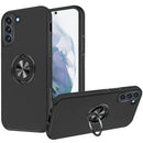 For Samsung Galaxy S22 CHIEF Oil Painted Magnetic Ring Stand Hybrid Case Cover - Black