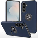 For Samsung s25 FE CHIEF Oil Painted Magnetic Ring Stand Hybrid Case Cover - Dark Blue