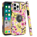 iPhone 14 Plus Design Oil Painted Magnetic Ring Stand Cover