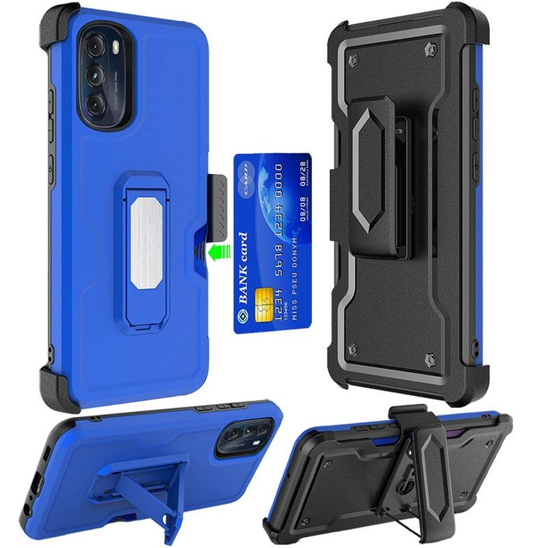 Card Holder Clip Case Collection Blue