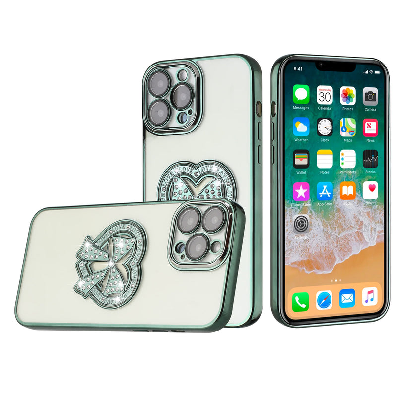 Transparent Glitter Case Green