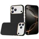 For iPhone 17 Pro Max Classy Slick Chromed Around Hybrid Case Cover - Black