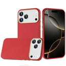 For iPhone 17 Pro Max Classy Slick Chromed Around Hybrid Case Cover - Red