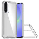 For Samsung Galaxy A37 Colored Shockproof Transparent Hard PC TPU Hybrid Case Cover - Clear/Clear