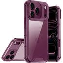 For Apple iPhone 18 Pro Colored Shockproof Transparent Hard PC TPU Hybrid Case Cover - Dark Cherry