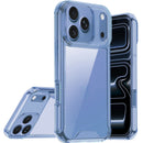 For Apple iPhone 18 Pro Colored Shockproof Transparent Hard PC TPU Hybrid Case Cover - Light Blue
