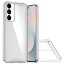Samsung s25 FE Colored Shockproof Transparent Hard PC TPU Hybrid Case Cover - Clear/Clear