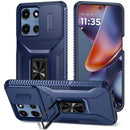 For Moto G 5G 2025/2026 - G Play 2026 - Complete Magnetic Metal Ring Stand Camera Protection Hybrid - Blue