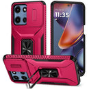 For Moto G 5G 2025/2026 - G Play 2026 - Complete Magnetic Metal Ring Stand Camera Protection Hybrid - Hot Pink