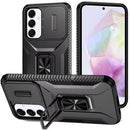 For Samsung Galaxy A36 / A56 Complete Magnetic Metal Ring Stand Camera Protection Hybrid - Black
