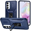 For Samsung Galaxy A36 / A56 Complete Magnetic Metal Ring Stand Camera Protection Hybrid - Blue