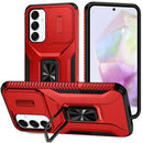 Samsung Galaxy A36 Complete Magnetic Metal Ring Stand Camera Protection Hybrid - Red